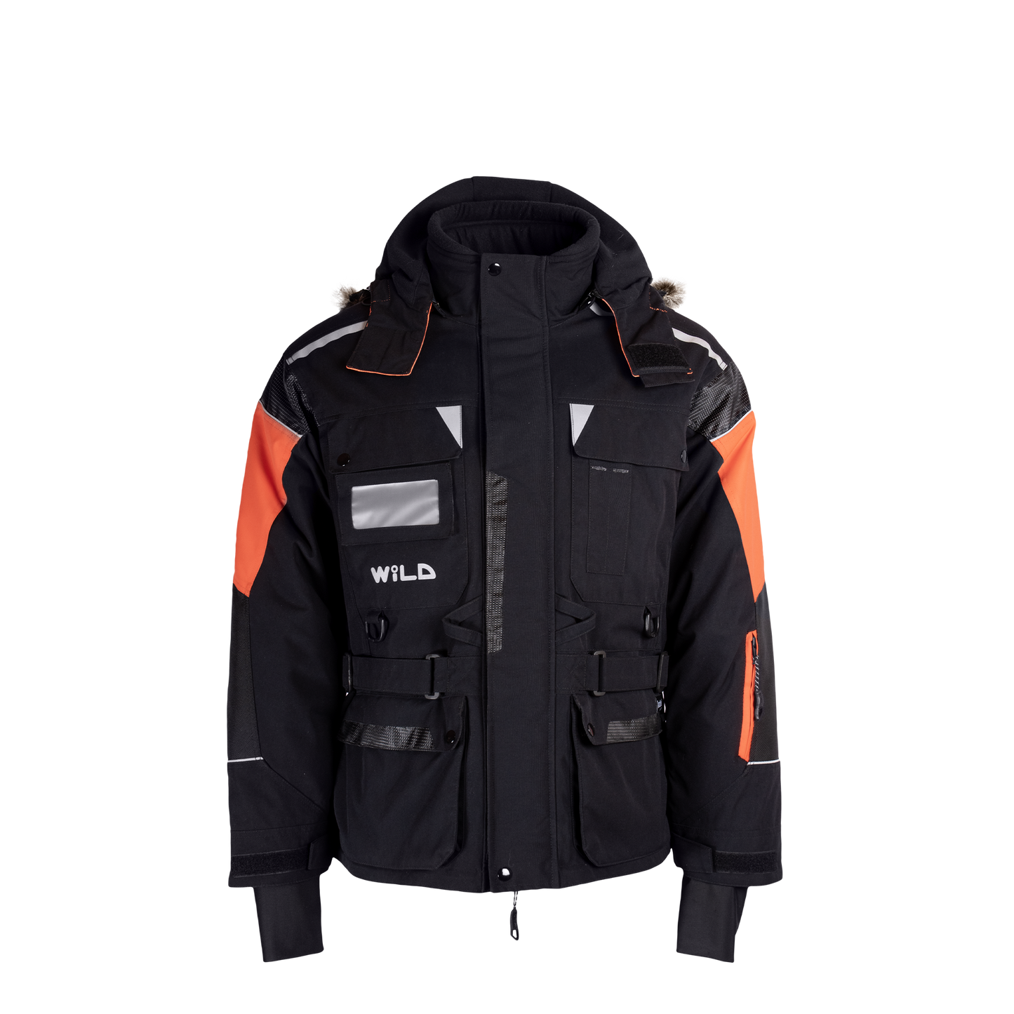 ARCTIC STAFF JACKET (Waterproof, Premium Insulation, Professional) - Orange / Black