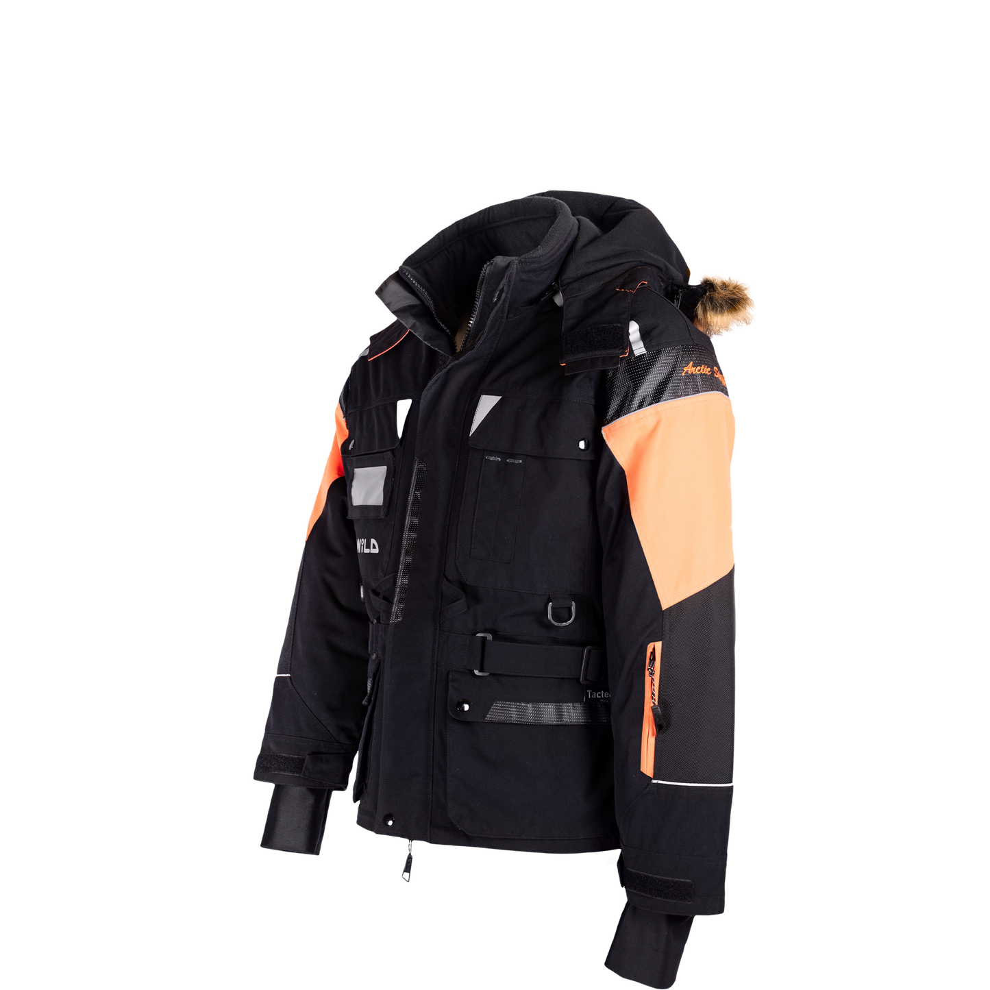 ARCTIC STAFF JACKET (Waterproof, Premium Insulation, Professional) - Orange / Black