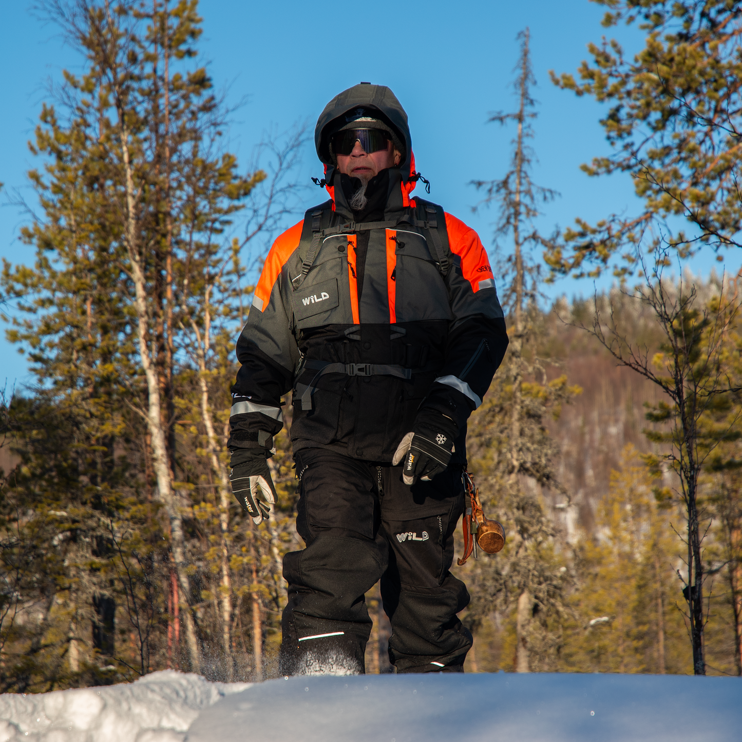 CREW SUPER JACKET (Waterproof) - Orange / Grey / Black
