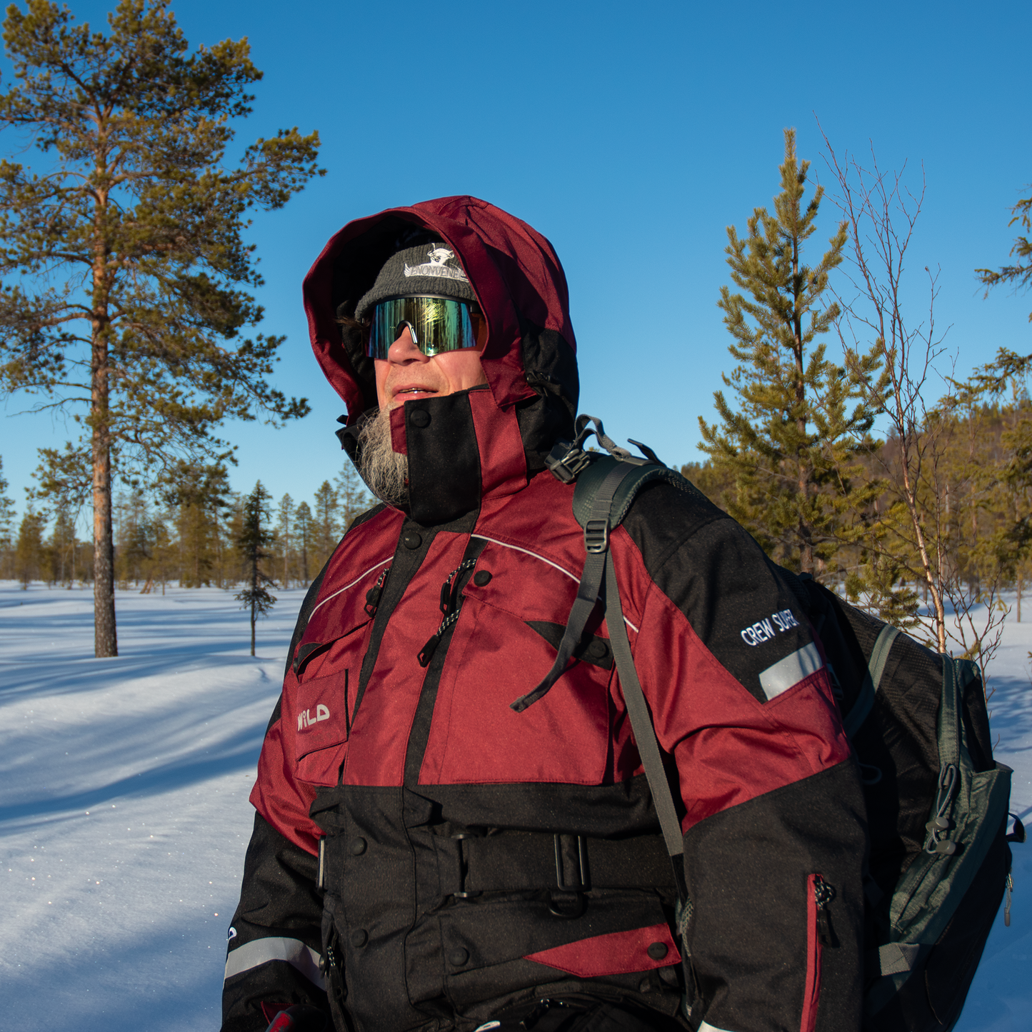 CREW SUPER JACKET (Waterproof) - Burgundy / Black