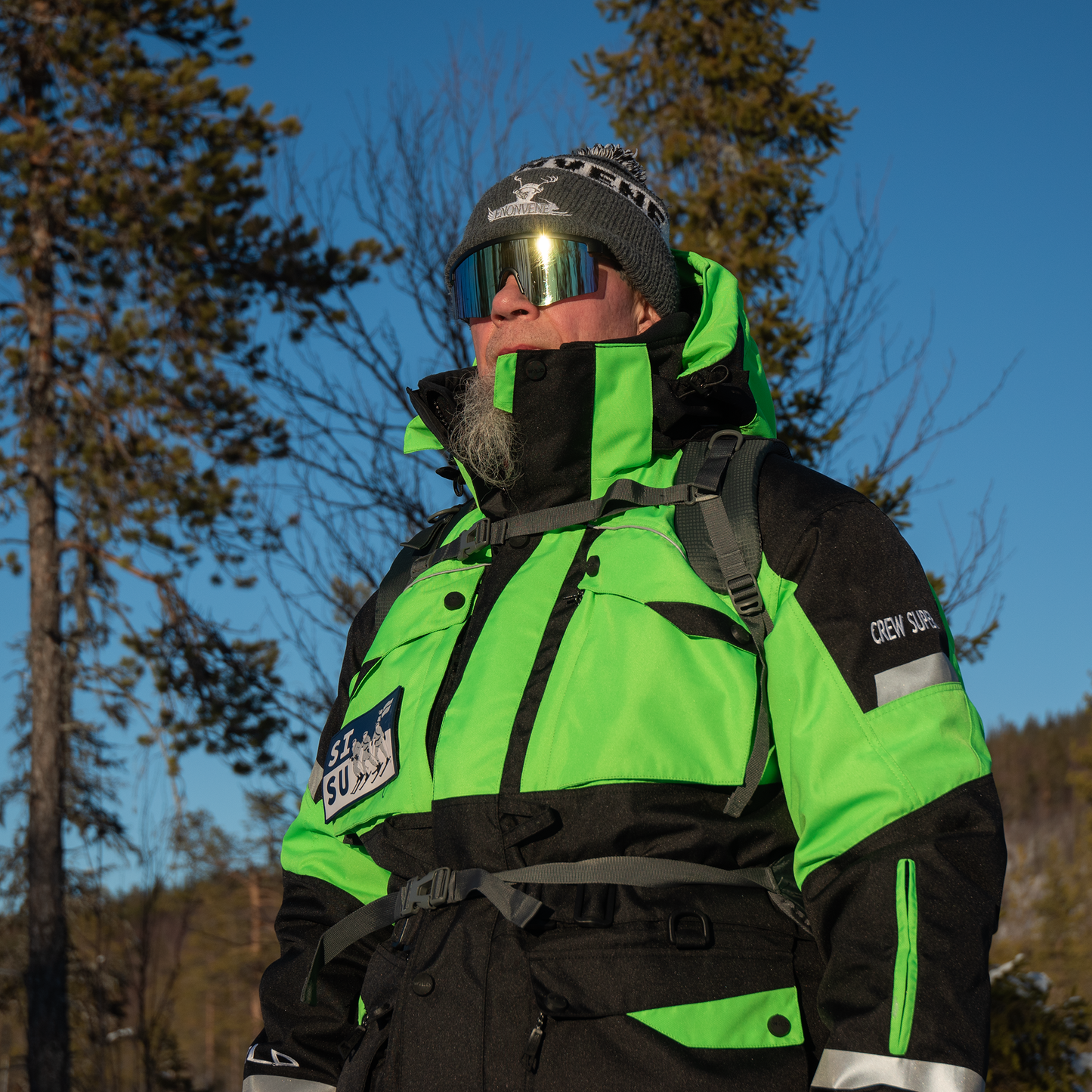 CREW SUPER JACKET (Waterproof) - Parrot Green / Black