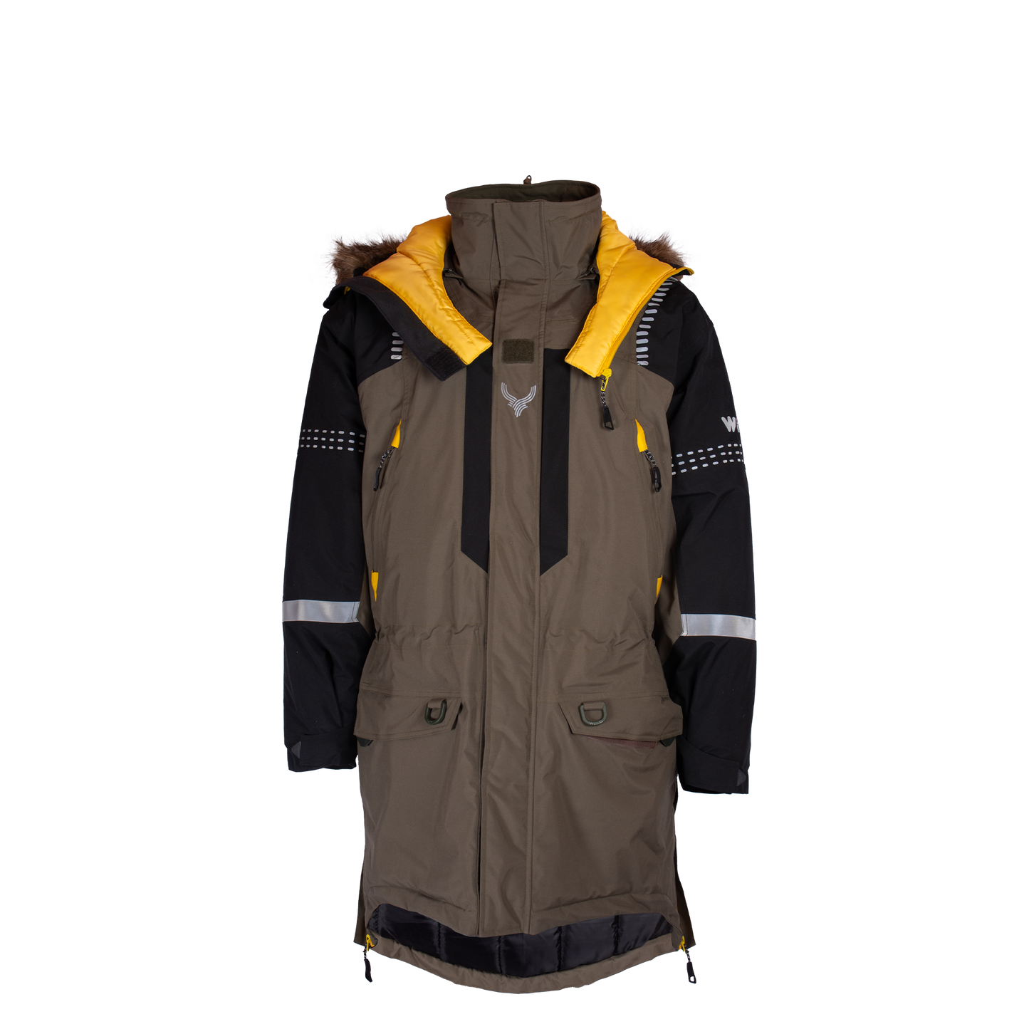 PORO COAT (Waterproof, Premium Insulation) - Stonegery Olive / Black
