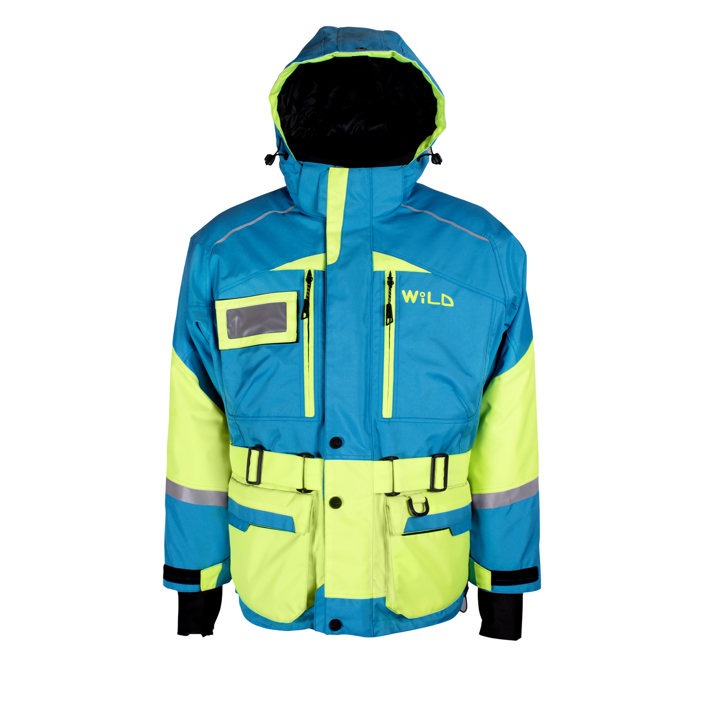 STAFF BASIC JACKET (Water Resistant) - Ferozi Blue / Fluorescent Yellow