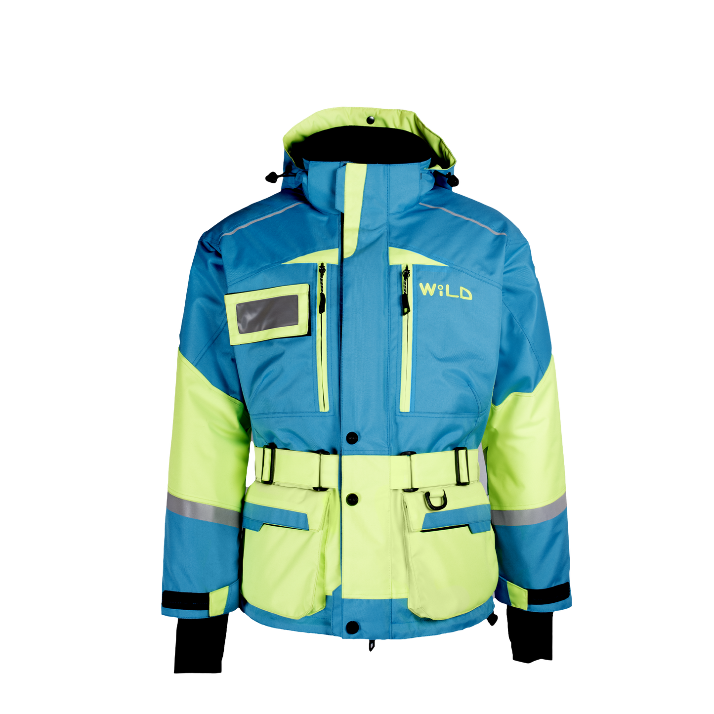 STAFF BASIC JACKET (Water Resistant) - Ferozi Blue / Fluorescent Yellow