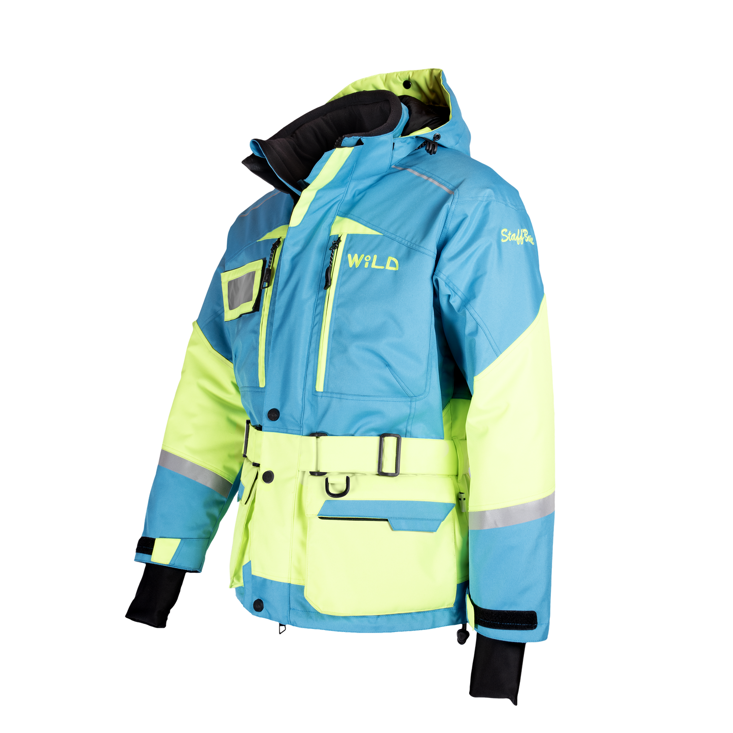 STAFF BASIC JACKET (Water Resistant) - Ferozi Blue / Fluorescent Yellow