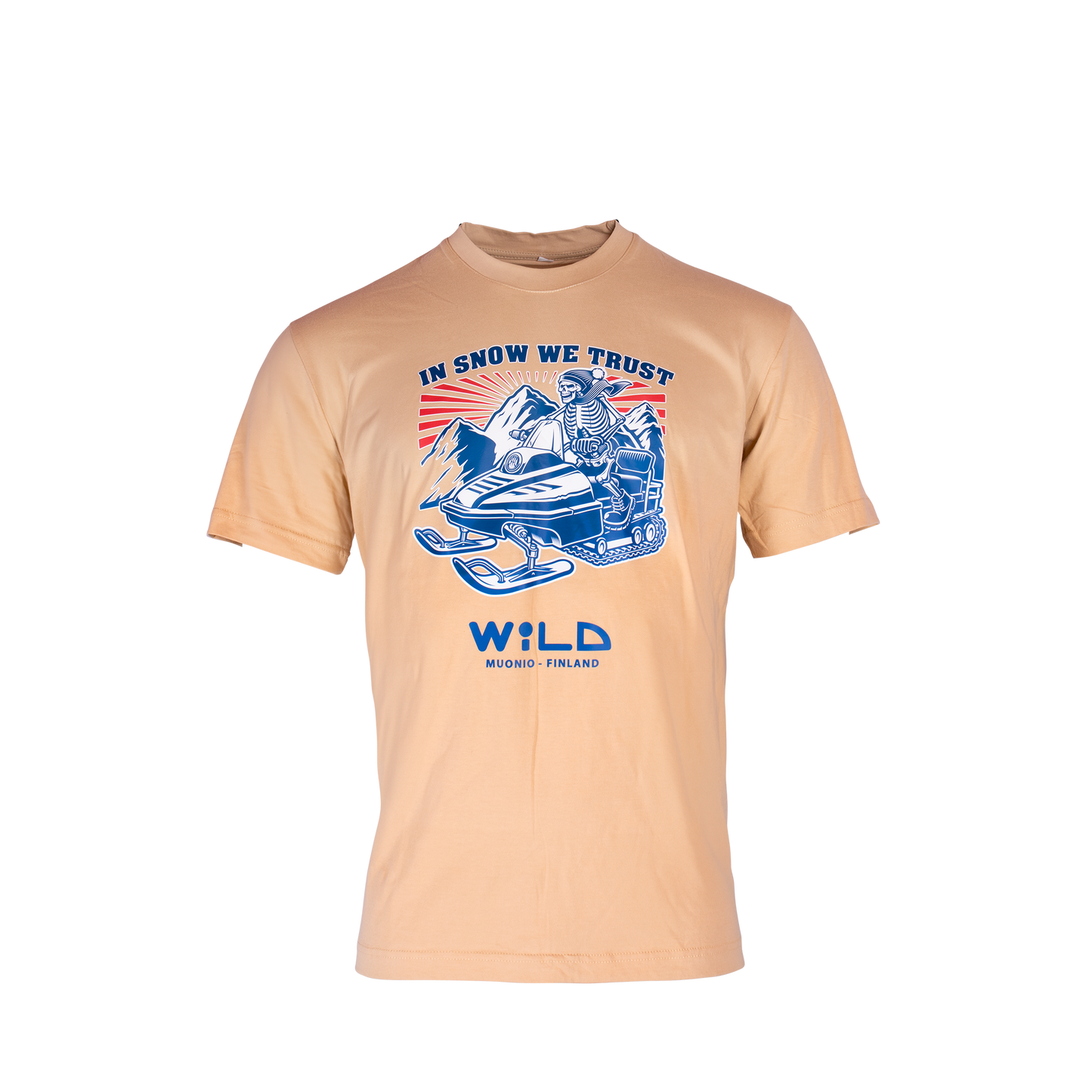 T-PAIDAT (95% puuvilla, Unisex) "In Snow We Trust" - Beige