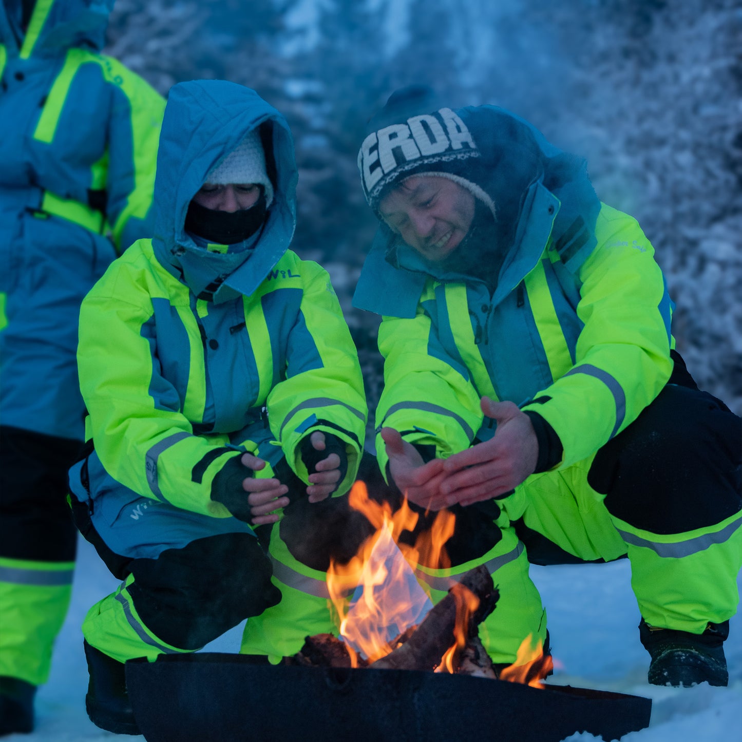 SUPER SAFARI OVERALL (Water Resistant, Premium Insulation) - Firozi Blue / Fluorescent Yellow