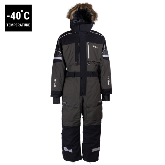 ARCTIC STAR COVERALL (Waterproof, Premium Insulation, Expedition) - Black / Grey