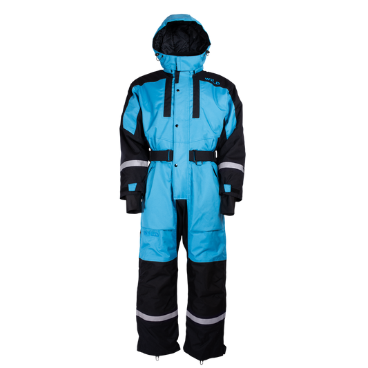 SUPER SAFARI OVERALL (Water Resistant, Premium Insulation) - Firozi Blue / Black