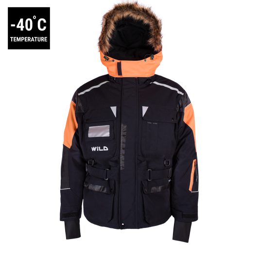 ARCTIC STAFF JACKET (Waterproof, Premium Insulation, Professional) - Orange / Black