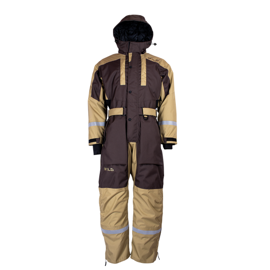 SUPER SAFARI OVERALL (Water Resistant, Premium Insulation) - Fuji Yellow / Metallic Brown