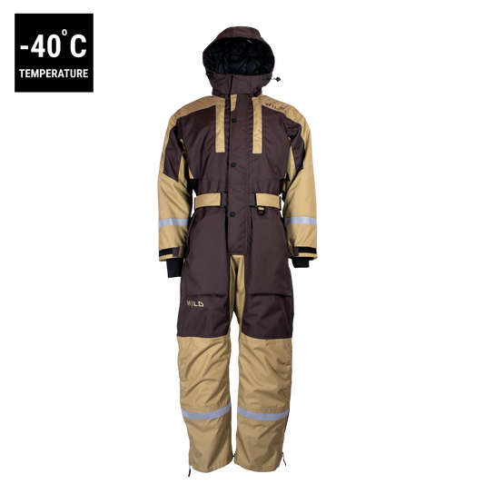 SUPER SAFARI OVERALL (Water Resistant, Premium Insulation) - Fuji Yellow / Metallic Brown