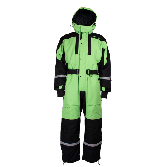 SUPER SAFARI OVERALL (Water Resistant, Premium Insulation) - Parrot Green / Black