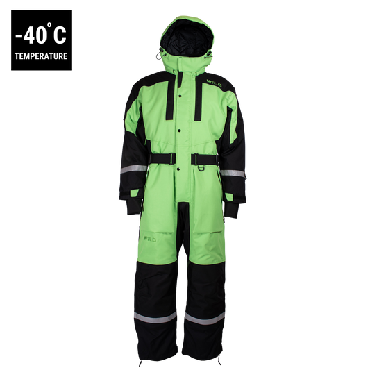 SUPER SAFARI OVERALL (Water Resistant, Premium Insulation) - Parrot Green / Black