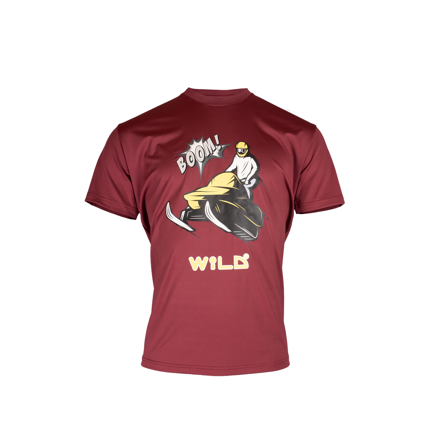 Everyday Crew Neck Graphic T-SHIRT (Activewear, Unisex) "Boom" - Wine Red